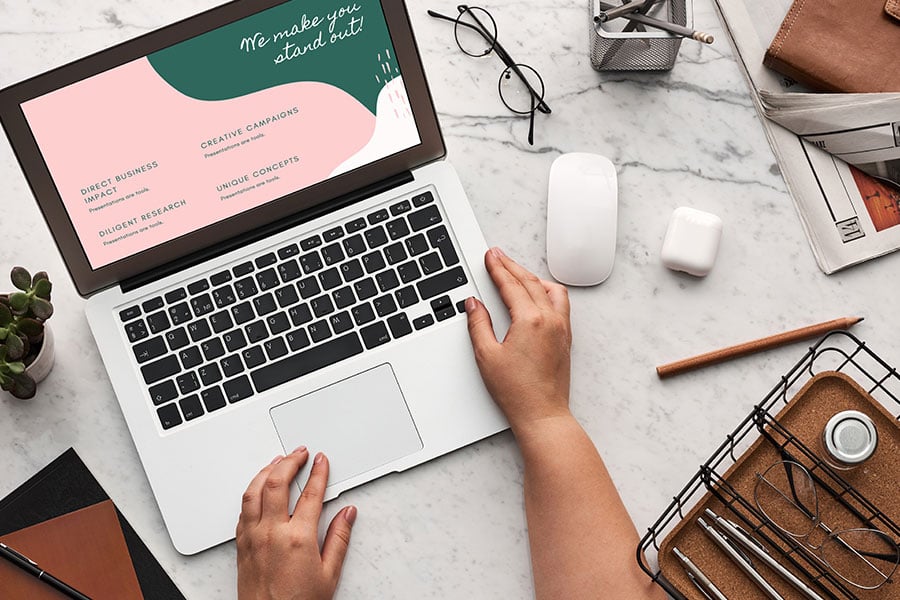 Someone working on computer content-creation